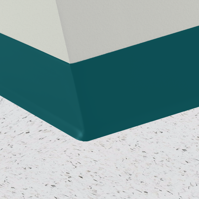 Roppe 700 Series Rubber Cove Molding Wall Base Peacock 4" x 120' Roll by 1/8" Cove (with Toe)