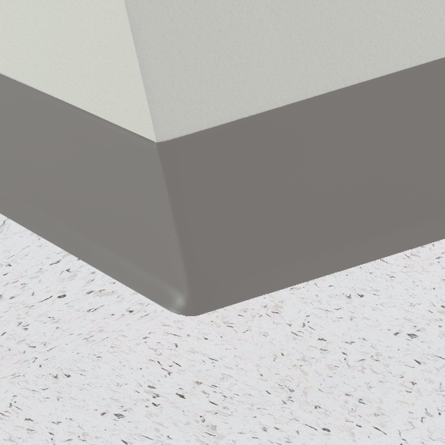 Roppe Pinnacle Wall Base Slate 2.5" x 4' (30 Pcs. / Box) by 1/8" Straight (Toeless) (120 LF / Box)