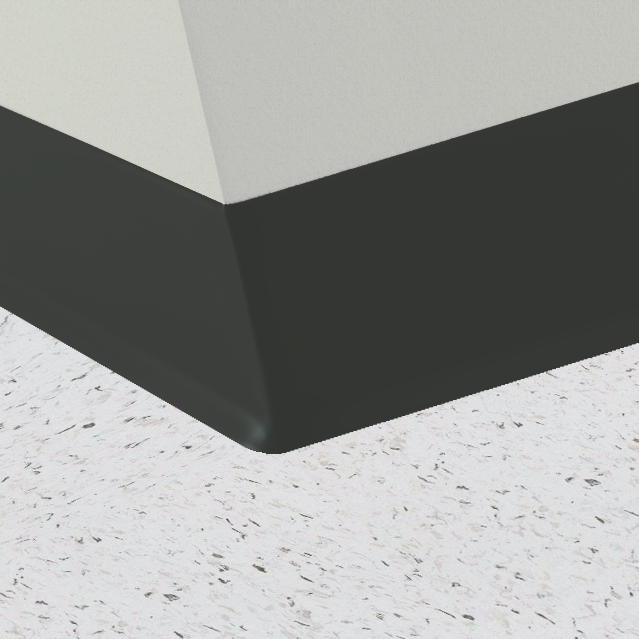 Roppe 700 Series Rubber Cove Molding Wall Base Black Brown 4" x 120' Roll by 1/8" Cove (with Toe)