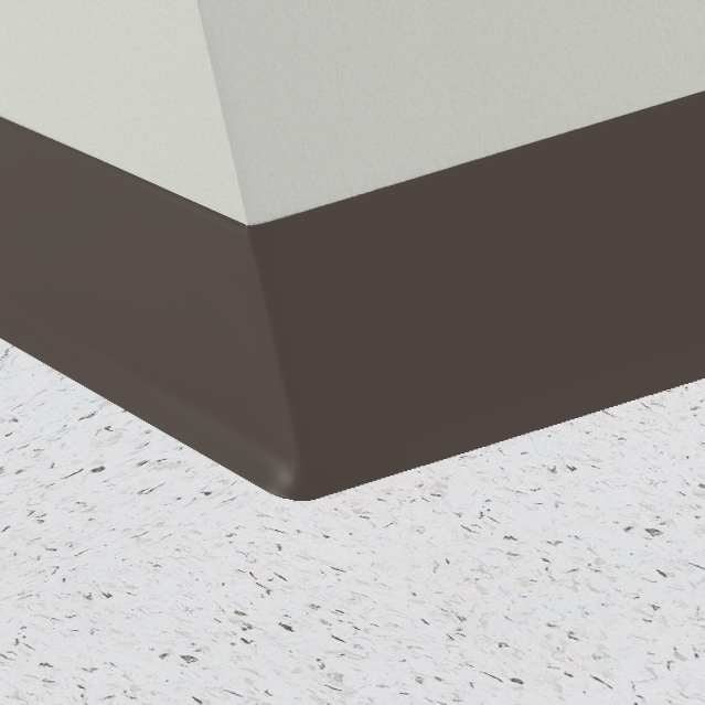 Roppe 700 Series Rubber Cove Molding Wall Base Burnt Umber 2.5" x 120' Roll by 1/8" Cove (with Toe)
