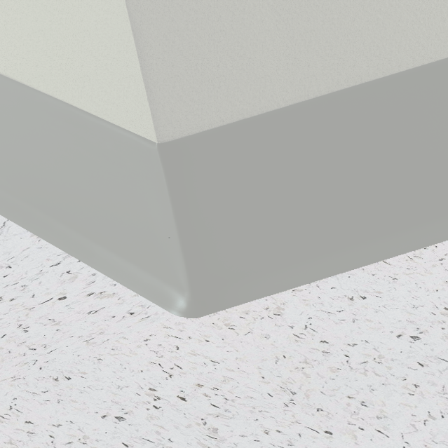 Roppe 700 Series Rubber Cove Molding Wall Base Iceberg 4.5" x 120' Roll by 1/8" Cove (with Toe)