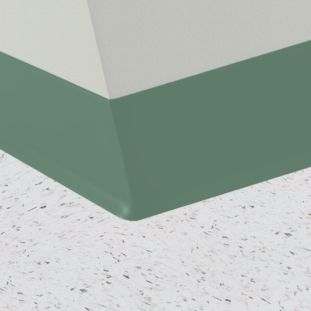 Roppe Pinnacle Wall Base Sweet Basil 4" x 4' (30 Pcs. / Box) by 1/8" Sanitary Toe (120 LF / Box)