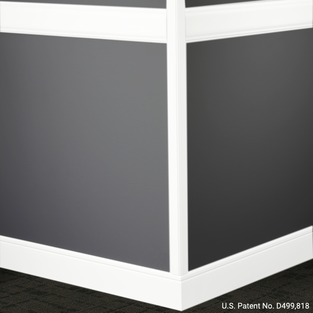 Tarkett / Johnsonite Millwork Rampart Chair Rail 4" - 20 Charcoal 4" x 8' by 3/8" – product image showing size, style, and brand details.