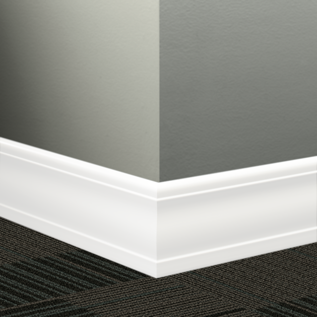 Tarkett / Johnsonite Millwork Silhouette 4" 01 Snow White 4" x 8' by 1/2" – product image showing size, style, and brand details.