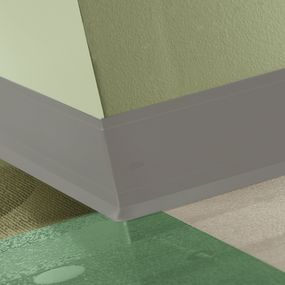 Tarkett / Johnsonite Perceptions Contour Wall Base 4 1/4" 32 Pebble 4.25" x 120' by 0.125" (120 LF/Box) Cove (with Toe)