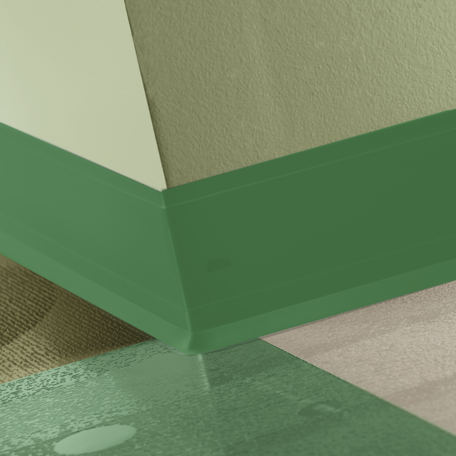 Tarkett / Johnsonite Perceptions Contour Base 4 1/4" VL8 Grinch 4.25" x 120' by 0.125" (120 LF/Box) Cove (with Toe)