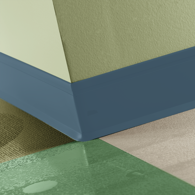 Tarkett / Johnsonite Perceptions Recess Toe Base 4 1/4" 84 Blue Jeans 4.25" x 120' by 0.125" (120 LF/Box) Cove (with Toe)