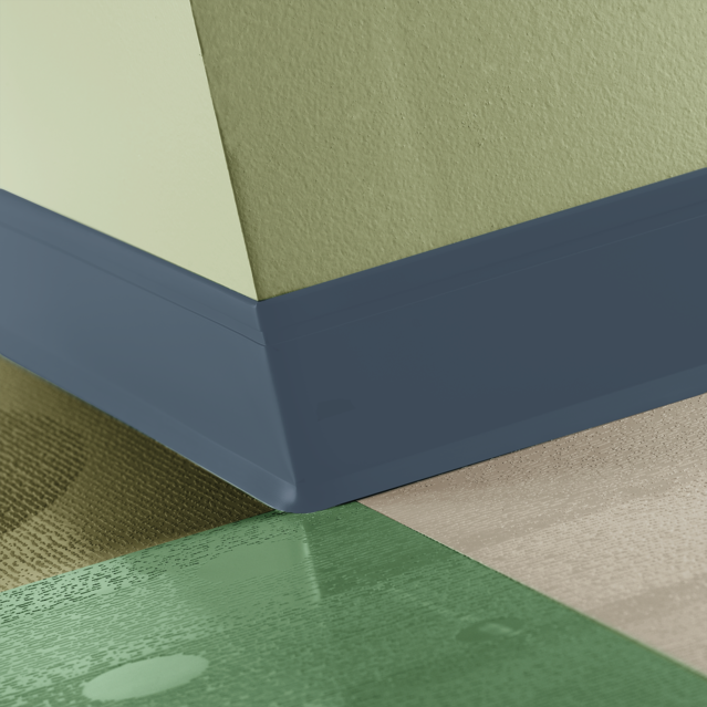 Tarkett / Johnsonite Perceptions Recess Toeless Base 4 1/4" VN5 The Blues 4.25" x 120' by 0.125" (120 LF/Box) Straight (Toeless)