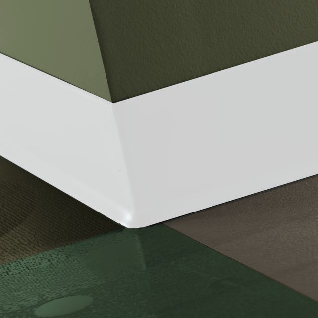 Tarkett / Johnsonite Baseworks 4" Thermoset Rubber Wall Base Type TS VK7 Mt. Rainier 4" x 4' Pieces by 0.125" Cove (with Toe)