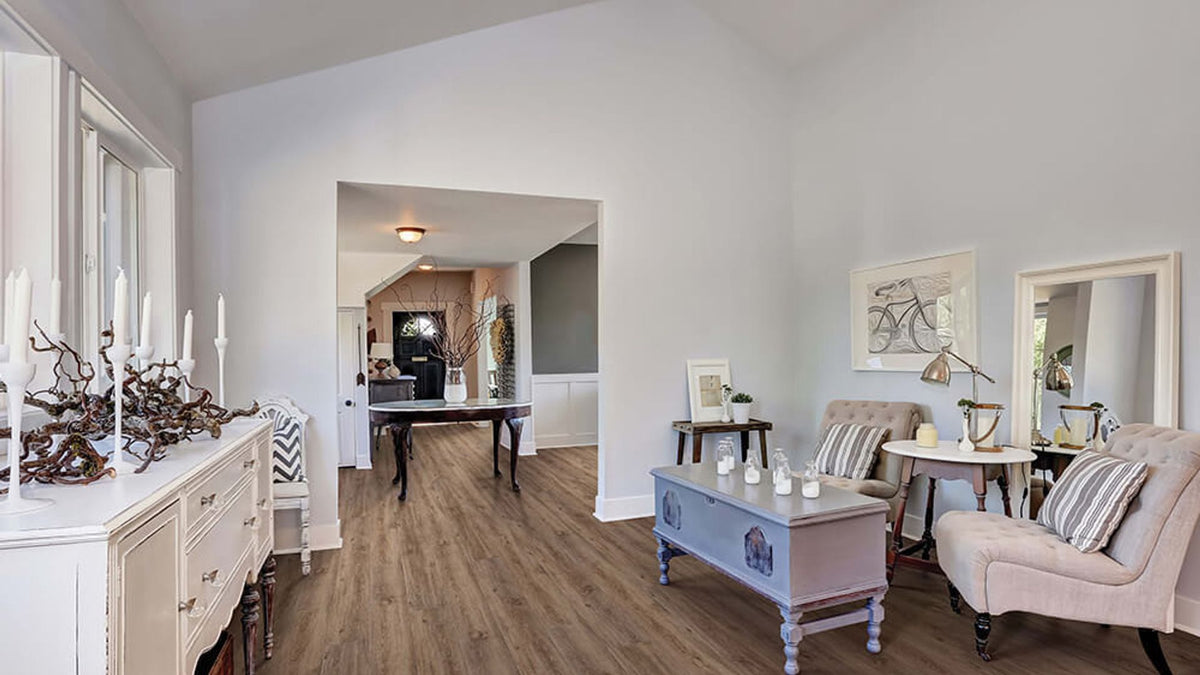 COREtec Fairweather Oak WPC Vinyl Plank Flooring VV035-00908 LVP Originals Enhanced 9" x 72" (26.95 SF/Box) — room view