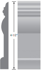Roppe Contours Novel PV4045 150 Dark Gray 4 1/2" X 8' by 3/8" (48 Ft. / Box)